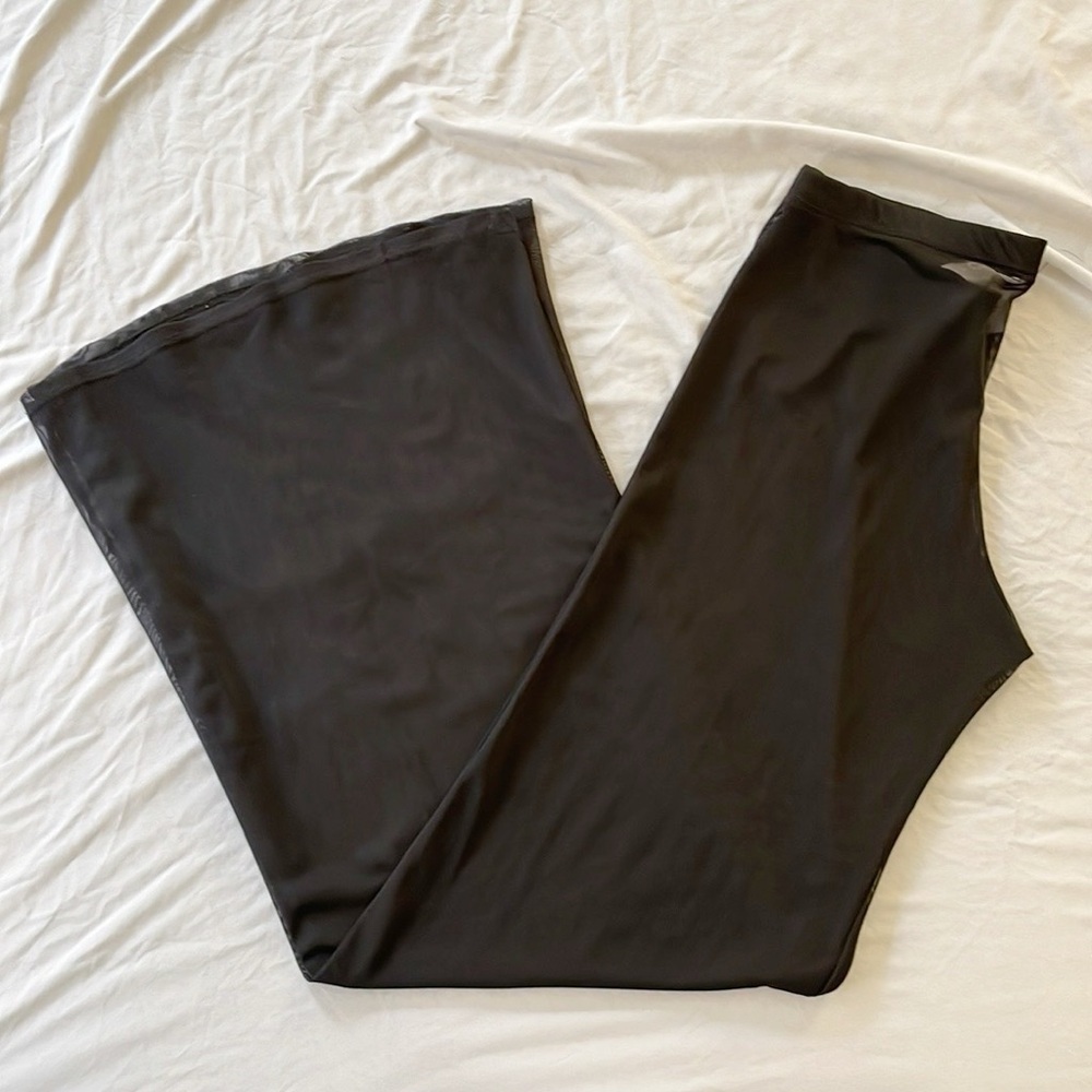 U.O. black mesh swimsuit cover up wide leg pants